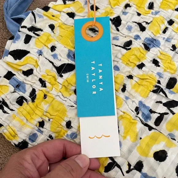 Tanya Taylor Yellow and Blue Floral Swimwear - Picture 3 of 8